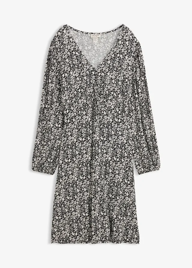 Robe en jersey viscose • noir-écru floral • Boutique bonprix