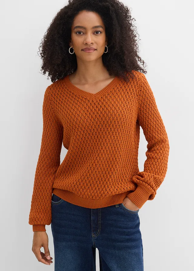 Pull en coton mélangé • marron orangé • product-page.page-title-suffix