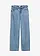 Jean droit et loose, taille mi-haute, coton, Couleur: bleu clair denim used