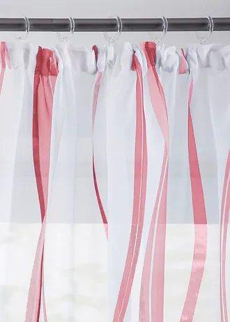 Függöny hullámos mintával (1 db) • fehér/pink • bonprix áruház