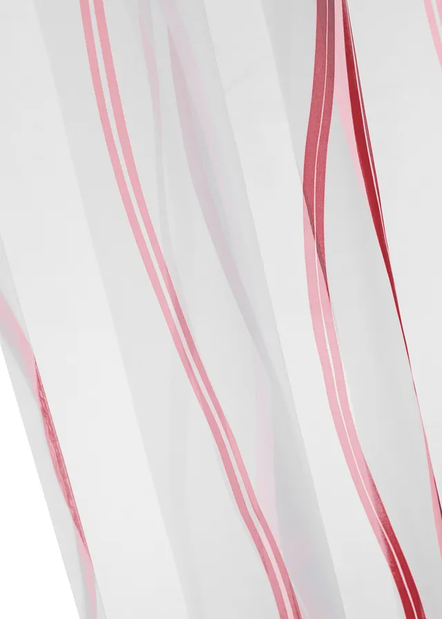 Gordijn met golfmotief (1 stuk), Kleur: pink-wit...
