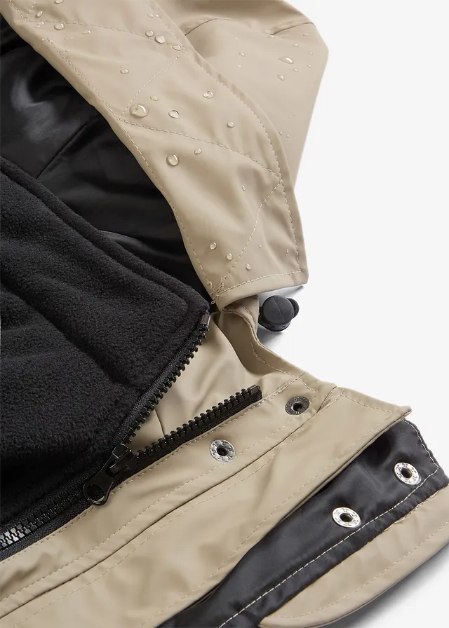Veste de grossesse et de portage déperlante avec veste polaire amovible • beige/noir • product-page.page-title-suffix
