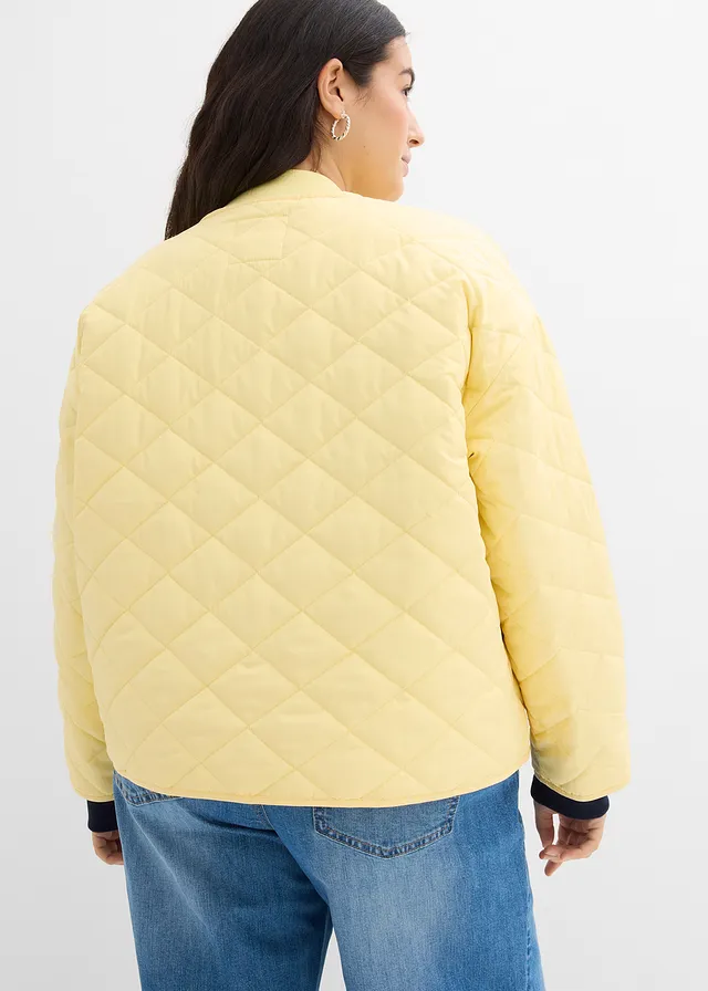 Veste matelassée oversize, Couleur: jaune clair