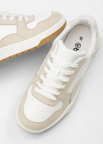 Sneakersy • jasny piaskowy-biały • sklep bonprix