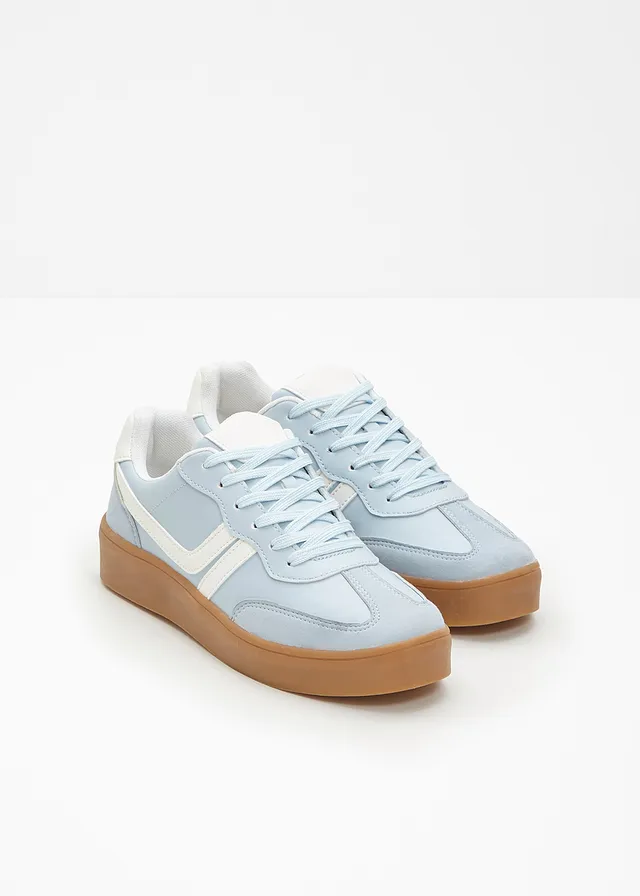 Sneakers à plateforme rétro • bleu poudré-blanc • product-page.page-title-suffix