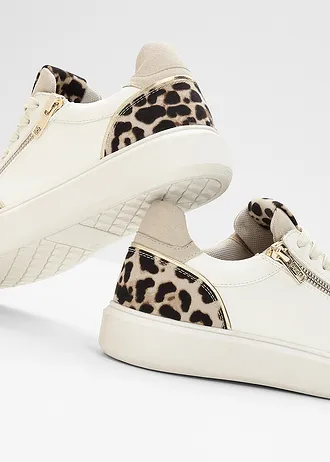 Sneakers à première rembourrée • blanc-beige-léopard • Boutique bonprix