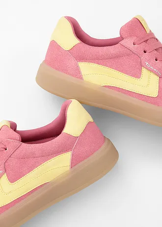 Tamaris szabadidőcipő retro stílusban, szín: pink-sárga