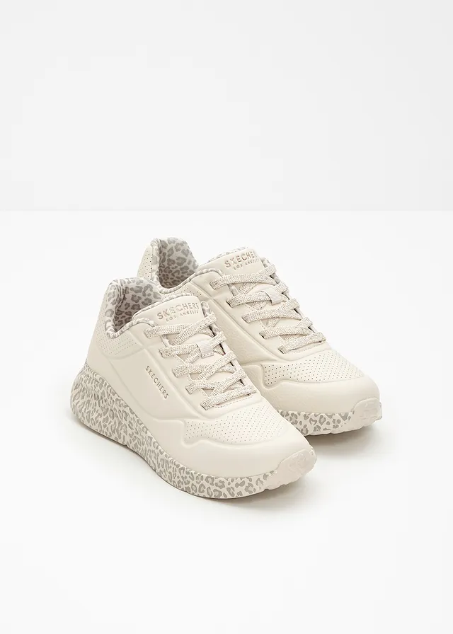 Sneakers Skechers à mémoire de forme, Couleur: beige léopard
