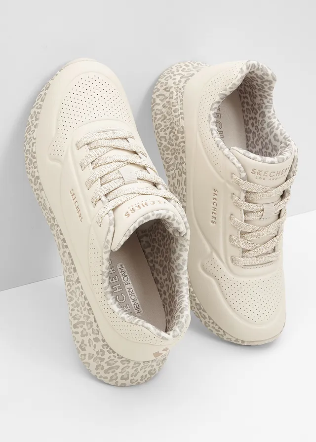 Sneakers Skechers à mémoire de forme, Couleur: beige léopard