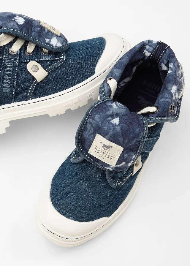 Baskets montantes Mustang en toile coton • bleu denim • product-page.page-title-suffix