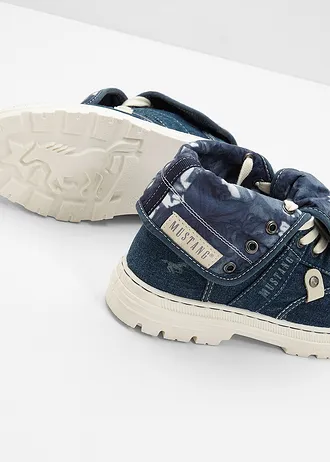 Baskets montantes Mustang en toile coton • bleu denim • Boutique bonprix