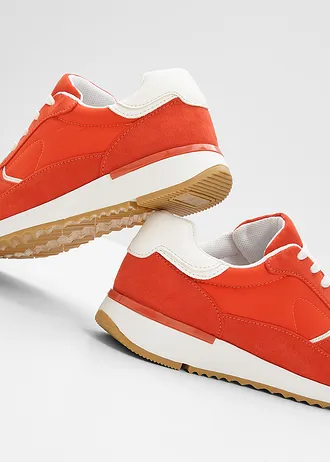 Sneakers in retrolook, Kleur: aardbeirood