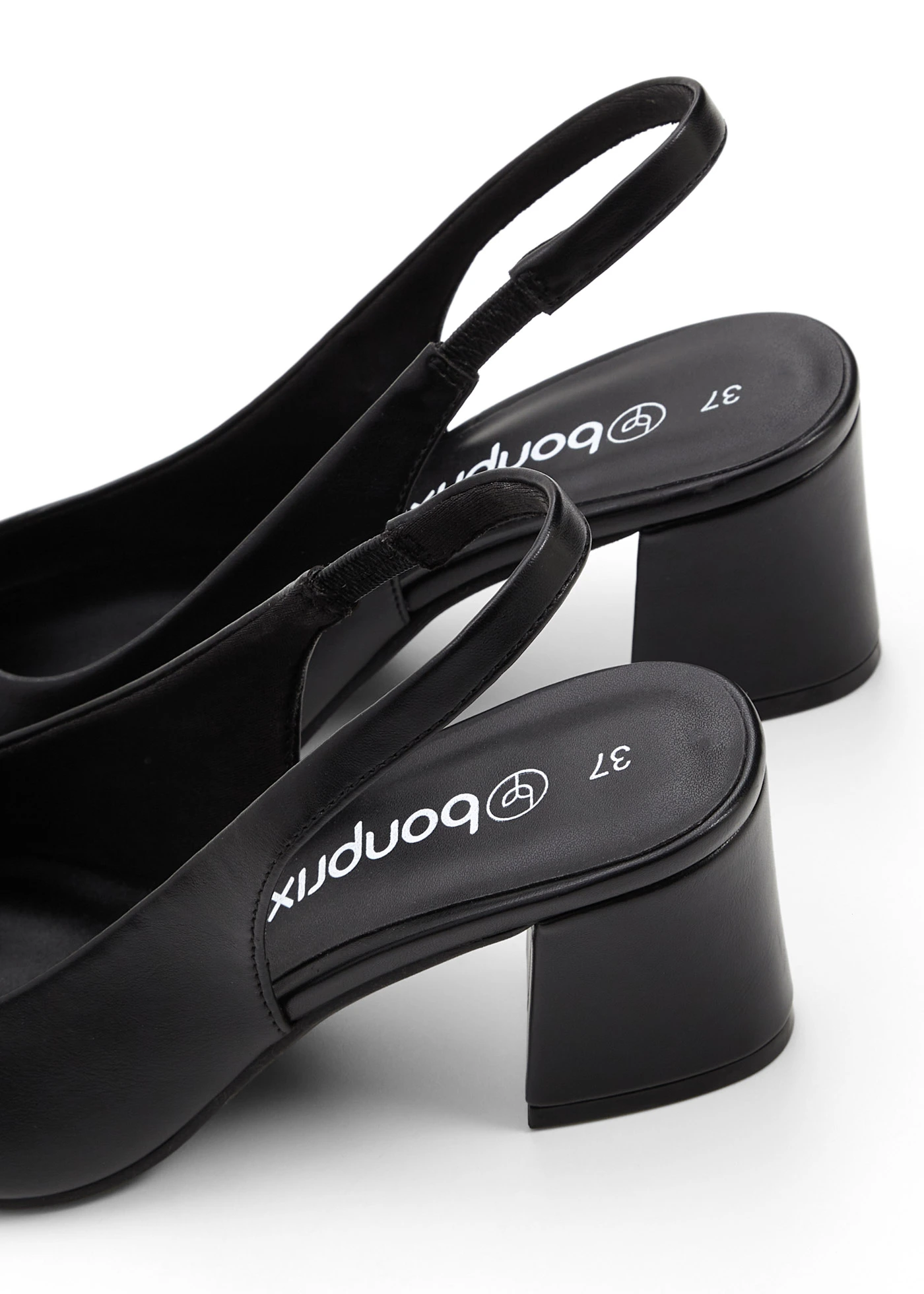 Pantofi cu toc bloc cu călcâi liber • negru • magazin bonprix