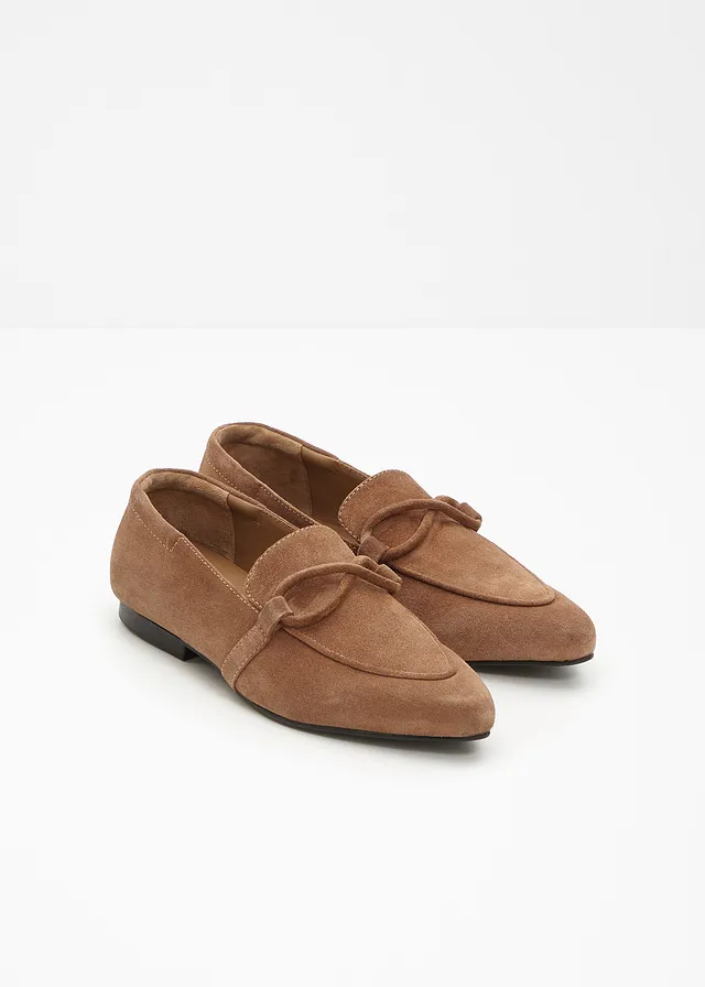 Loafers van suède, Kleur: kastanjebruin