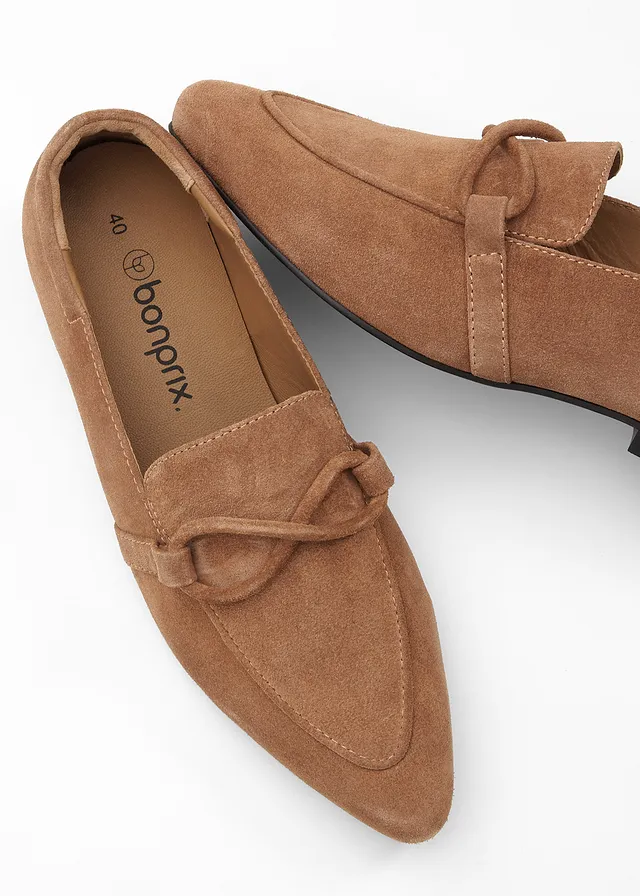Loafers van suède, Kleur: kastanjebruin