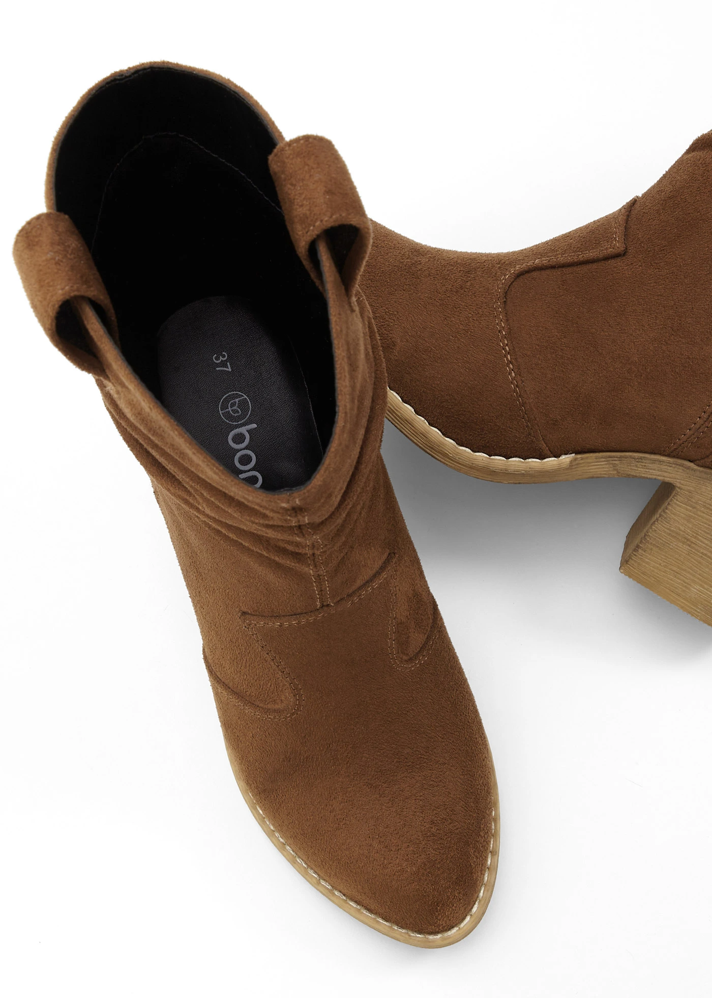 Cowboylaarsjes met plooitjes • bruin • bonprix online shop