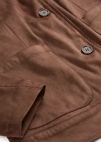 Bunda, imitácia velúrovej kože • hnedá • obchod bonprix