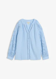 Tuniekblouse van luchtige mousseline • lichtblauw • bonprix online shop