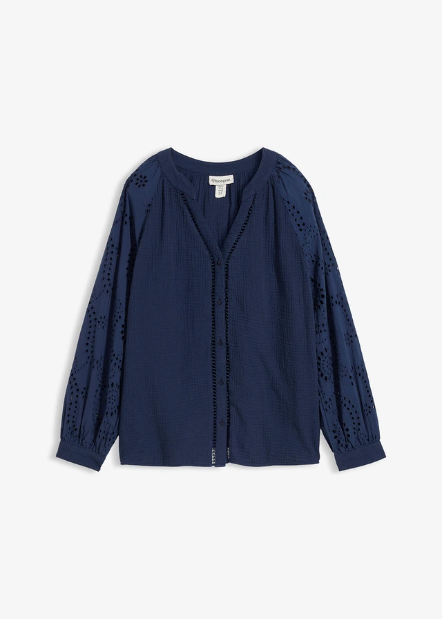 Blouse longue en gaze de coton légère