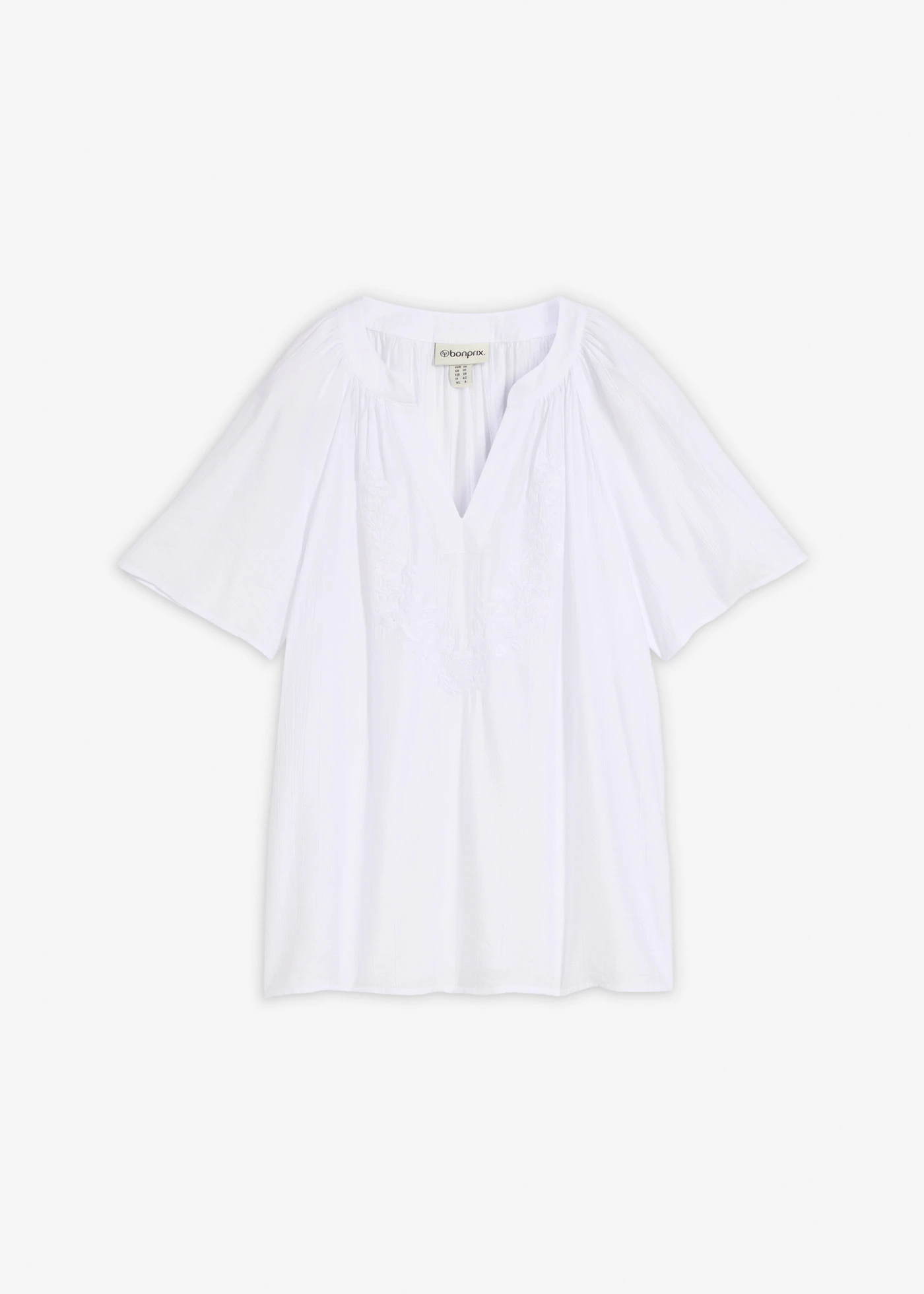 Blouse met korte mouwen van gestructureerde crinkle • wit • bonprix online shop