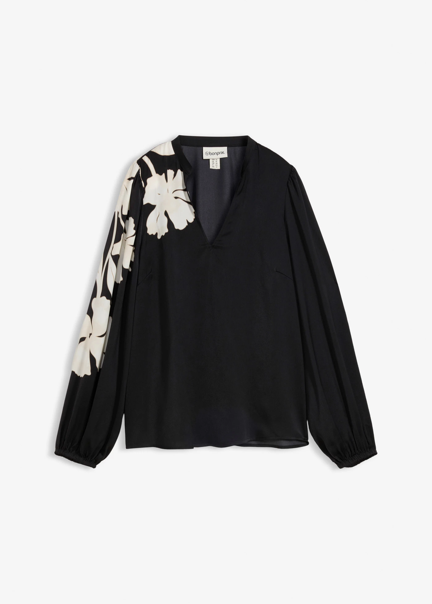 Blouse en satin fluide • noir floral • Boutique bonprix