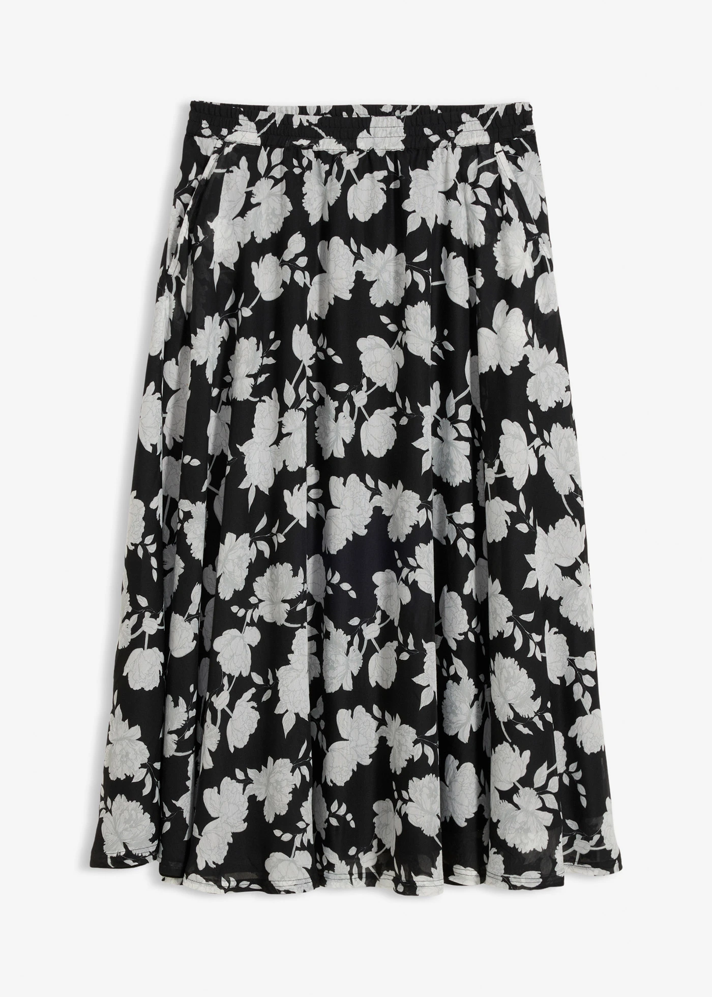 Maxirok • zwart gebloemd • bonprix online shop