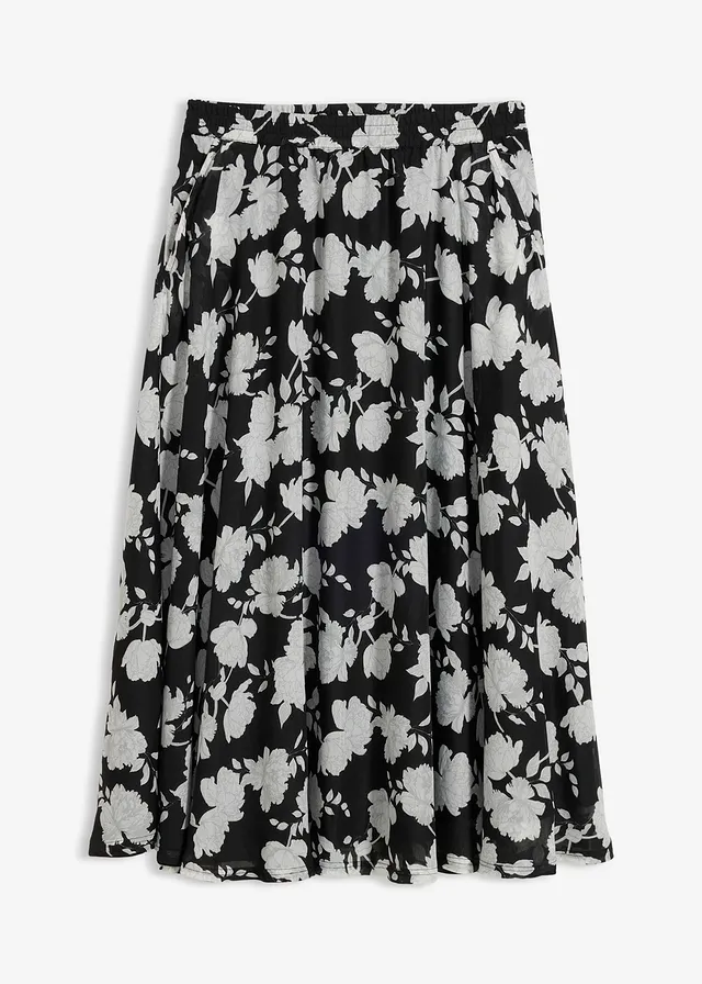 Maxirok • zwart gebloemd • bonprix online shop