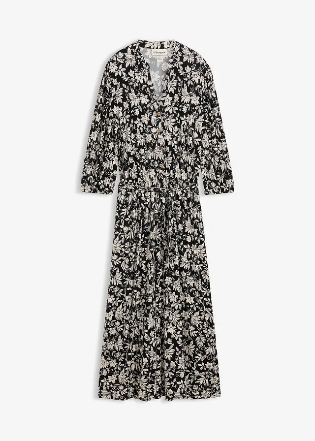 Robe en jersey viscose • noir-écru floral • Boutique bonprix