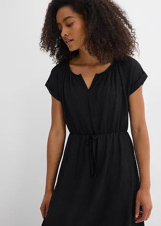 Robe en matière texturée • noir • Boutique bonprix