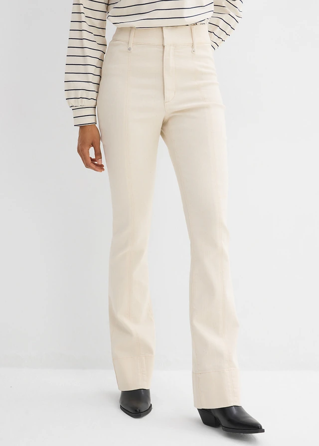High waist bootcut jeans, Kleur: ongeverfd