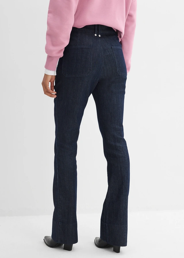 High waist bootcut jeans • diepblauw denim ongewassen • product-page.page-title-suffix