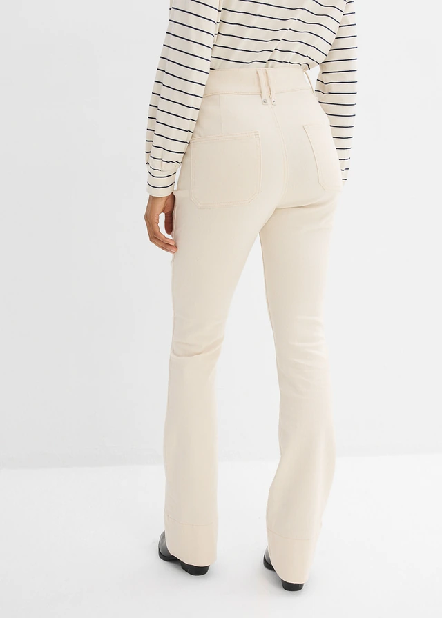 High waist bootcut jeans, Kleur: ongeverfd
