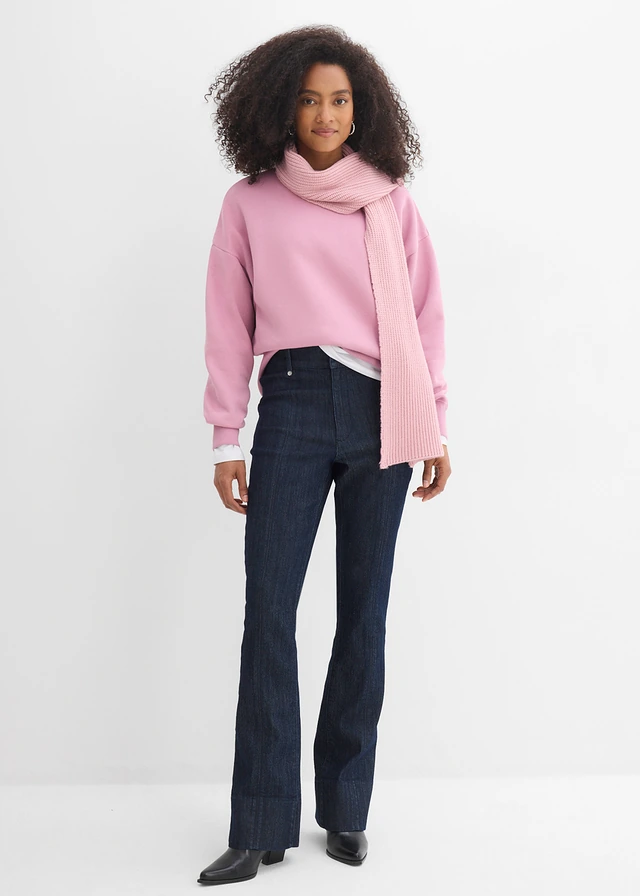 High waist bootcut jeans, Kleur: diepblauw denim ongewassen