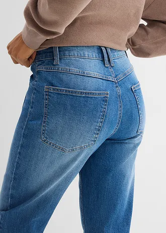 Mom high waist jeans, cropped • middenblauw denim used • bonprix online shop