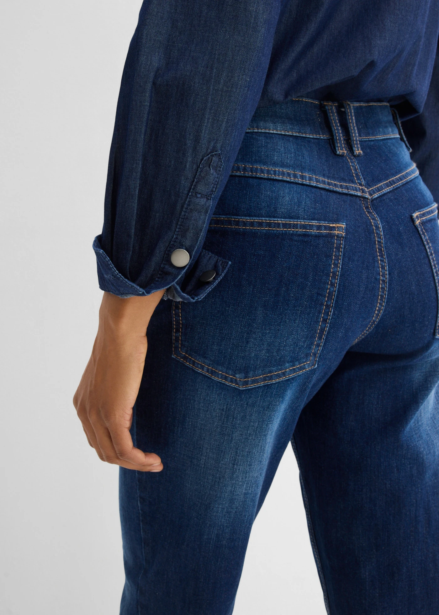 Mom-džínsy, High Waist, cropped • tmavomodrá denim used • obchod bonprix