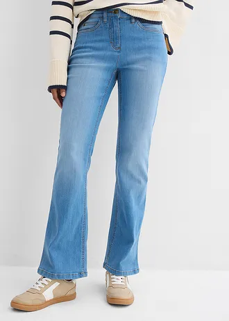 Strečové džíny Bootcut, Mid Waist, barva: světle modrý denim used