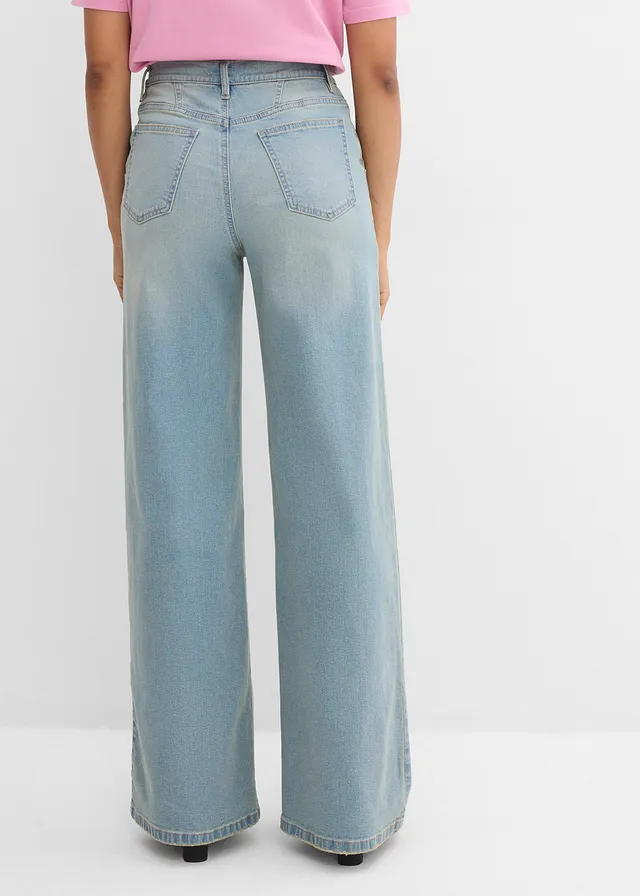 Straight jeans, high waist • lichtblauw denim used • product-page.page-title-suffix