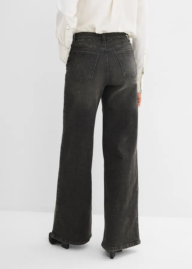 Jean droit loose, taille haute • gris denim used • product-page.page-title-suffix