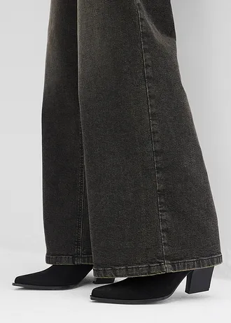 Džíny Loose Straight, High Waist • šedý denim used • bonprix obchod