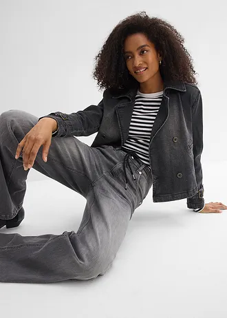 Straight jeans, high waist • grey denim used • bonprix online shop