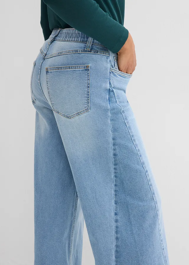 Wide leg jeans, mid waist • ijsblauw denim used • product-page.page-title-suffix