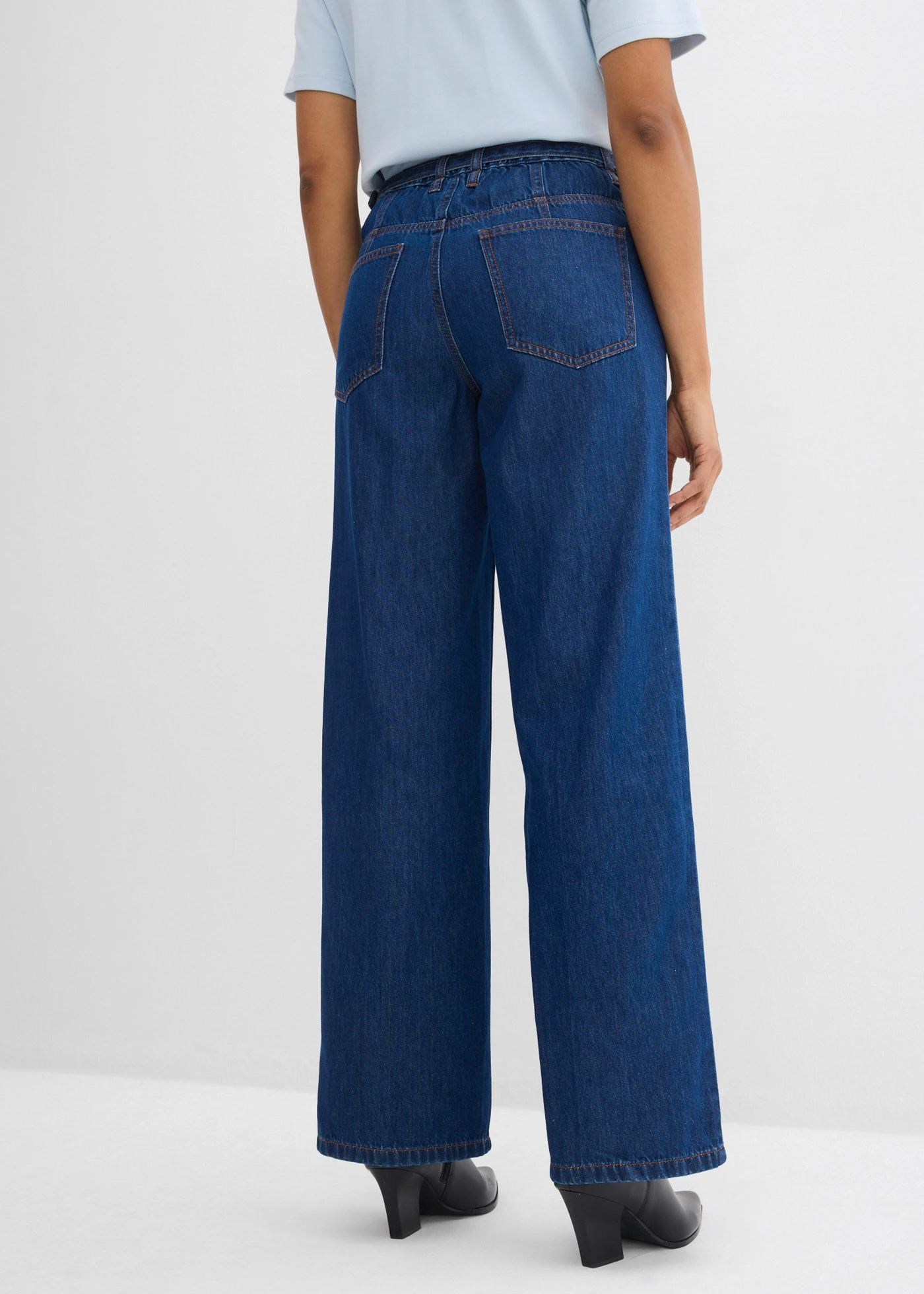 Loose Straight džínsy Mid Waist, bavlna • tmavomodrá denim • obchod bonprix