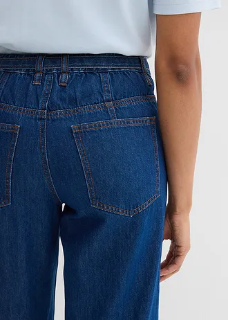 Blugi drepți și largi, cu talie medie • albastru profund denim neprespălat • magazin bonprix