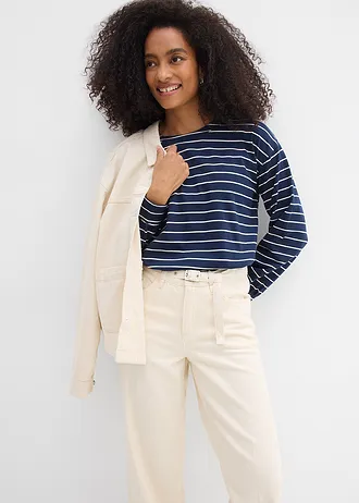 Jean droit et loose, taille mi-haute, coton • non teint • Boutique bonprix