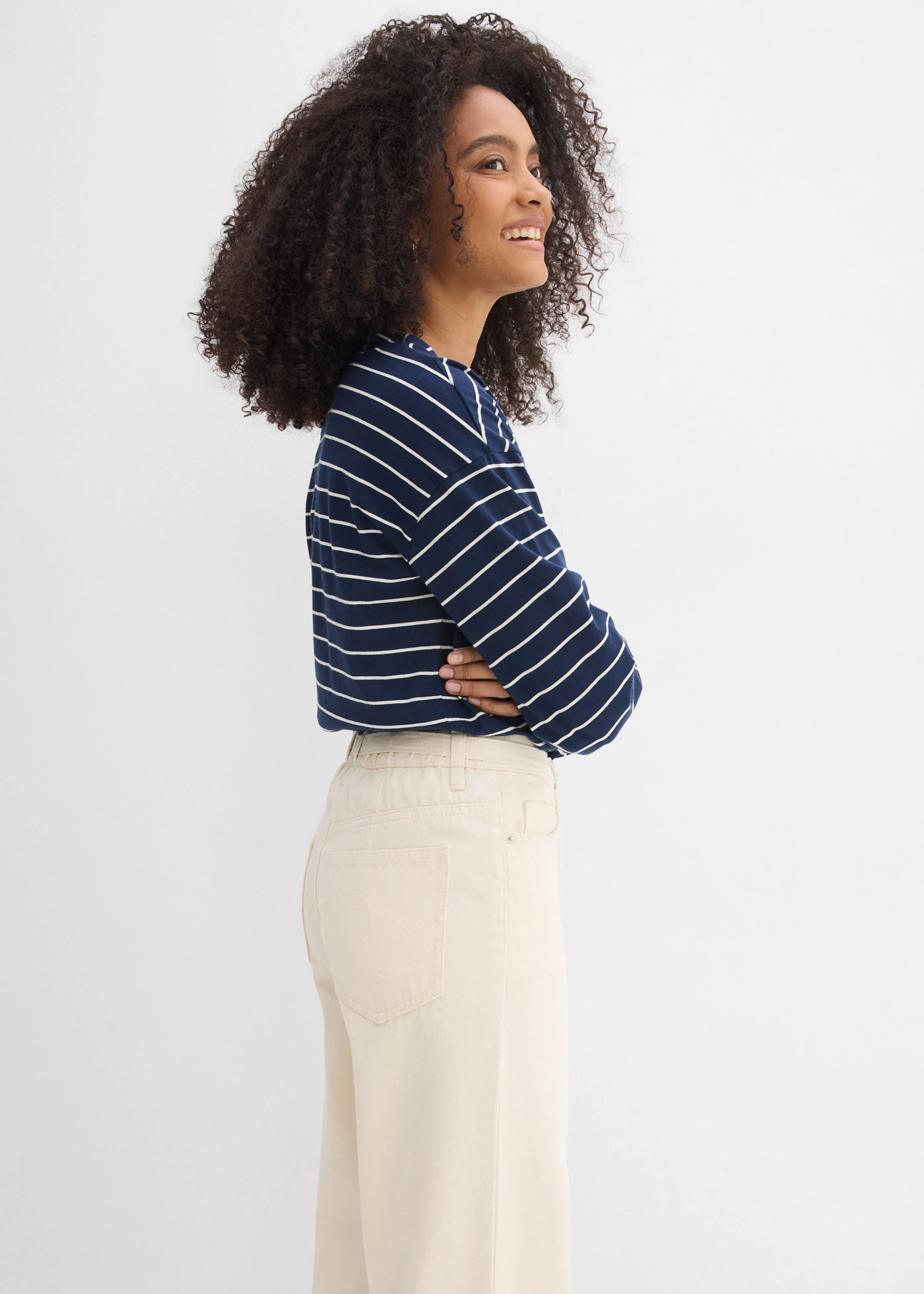 Jean droit et loose, taille mi-haute, coton • non teint • Boutique bonprix