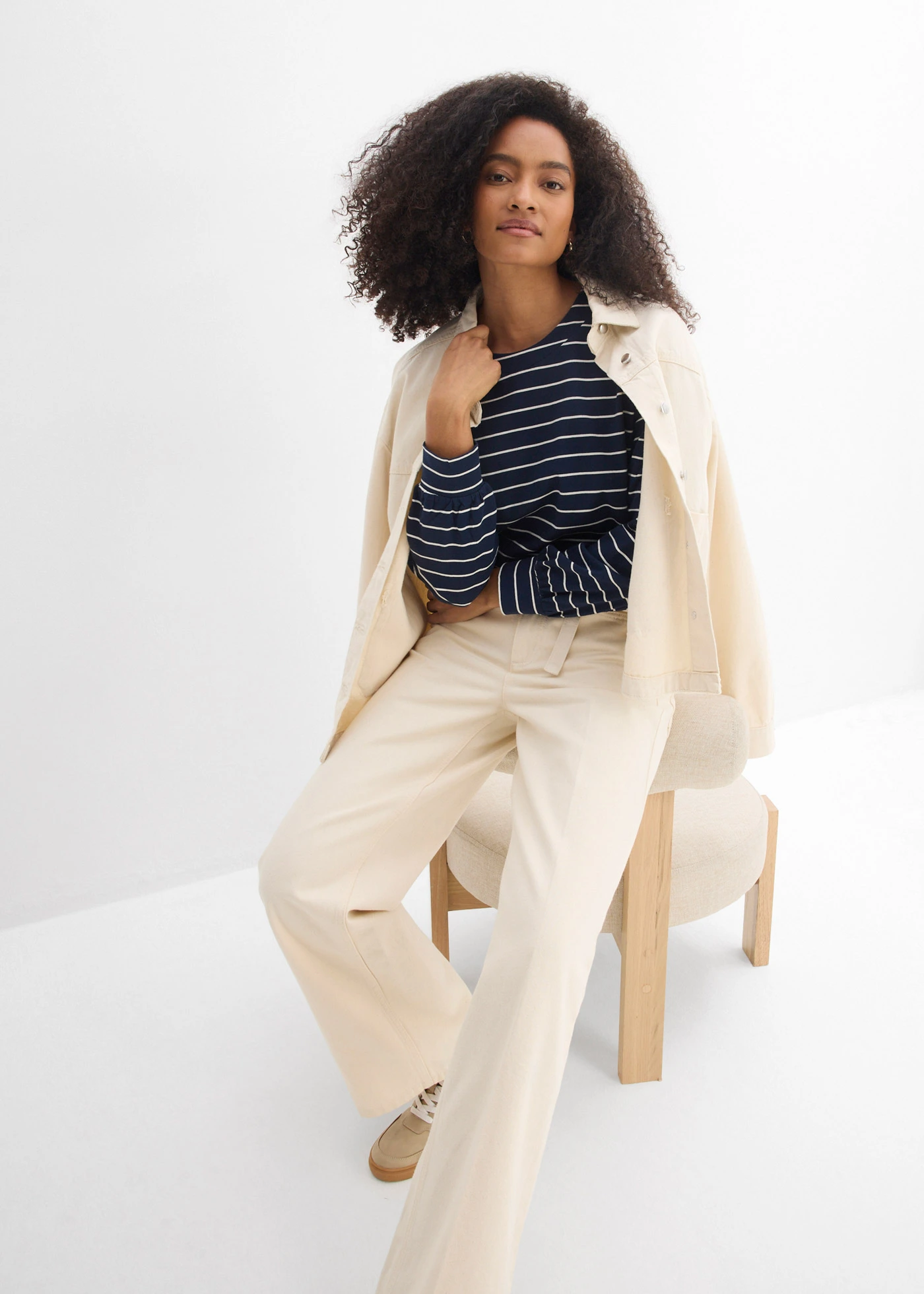 Džíny Loose Straight, Mid Waist, bavlna • nebarvené • bonprix obchod