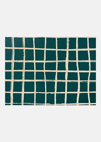 Paillasson lavable au motif graphique, Couleur: pétrole graphique