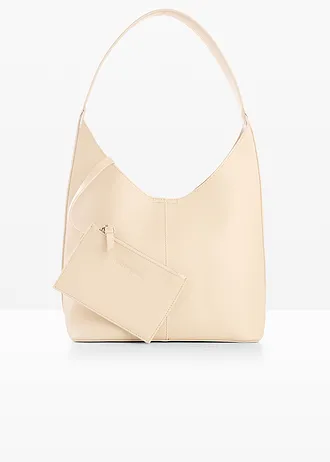 Sac seau avec pochette intérieure supplémentaire, Couleur: crème