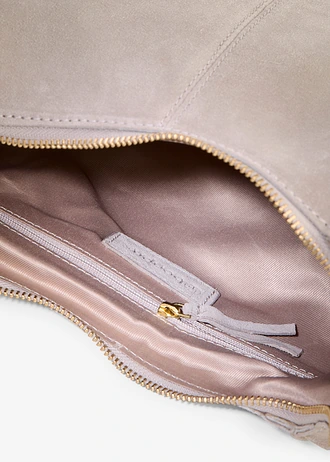 Kabelka Crossbody, z velúrovej koženky • pieskovo béžová • obchod bonprix