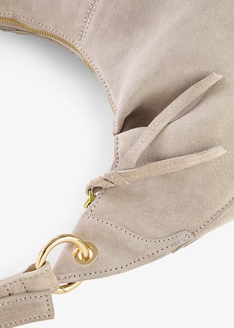 Kabelka Crossbody, z velúrovej koženky • pieskovo béžová • obchod bonprix